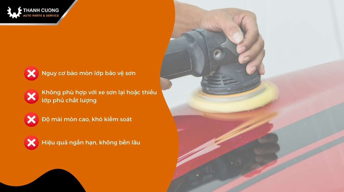 Hạn chế khi dùng Cana đánh bóng ô tô