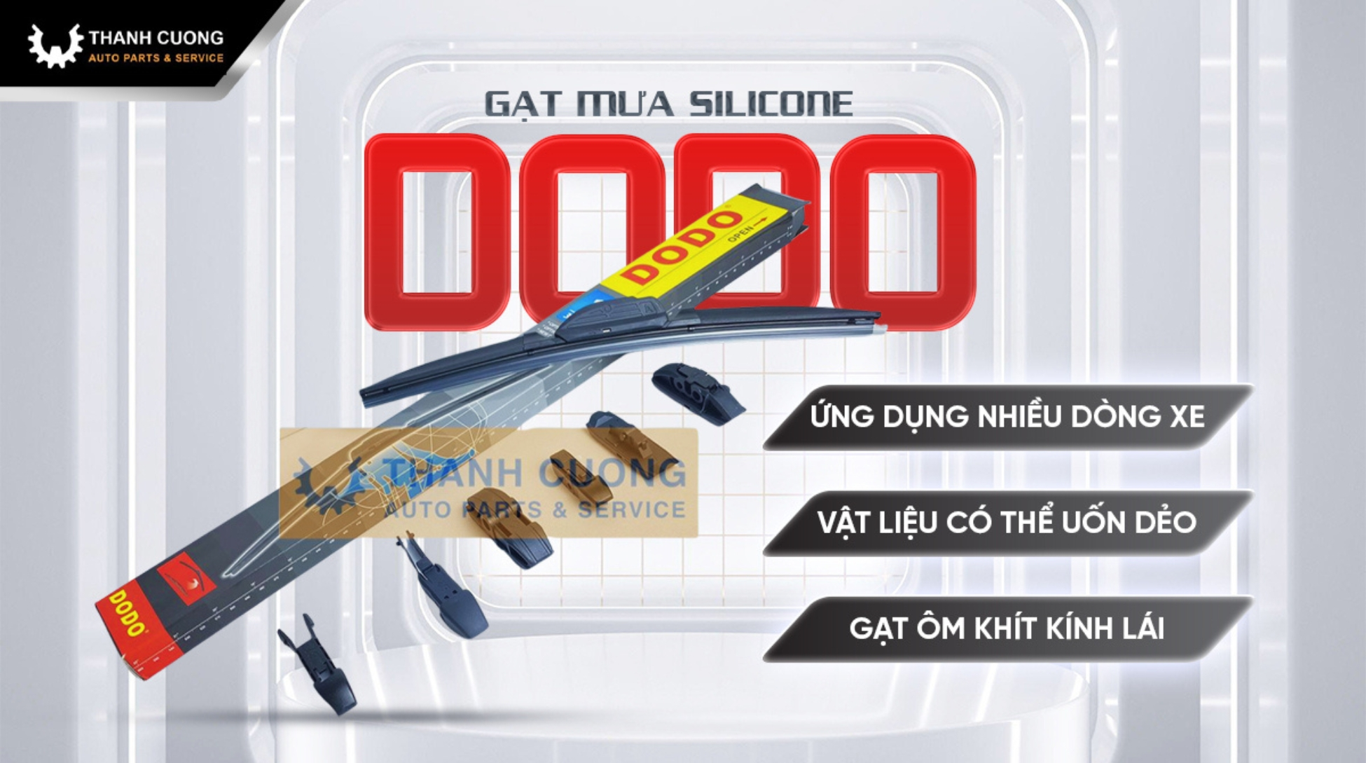 Gạt silicone DODO – Gạt êm, không gây ồn khi sử dụng, bền vượt trội
