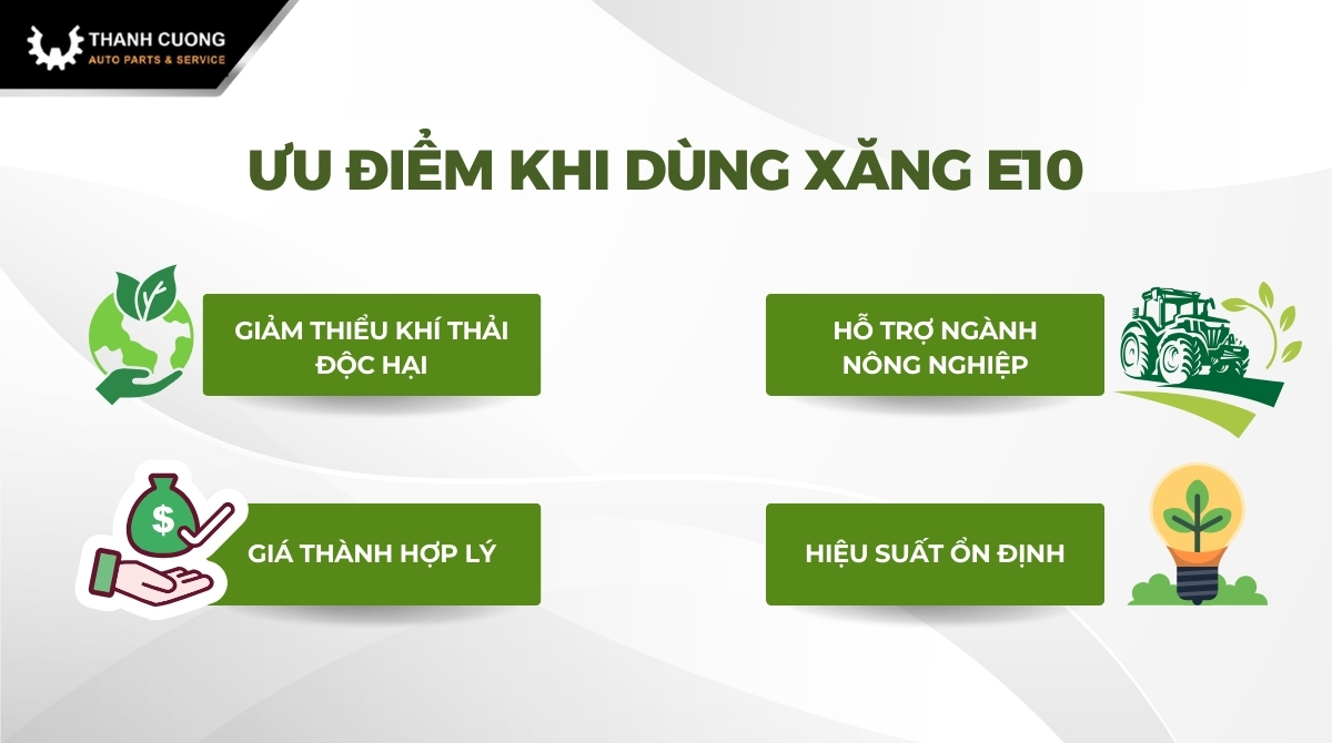 uu diem khi dung xang e10