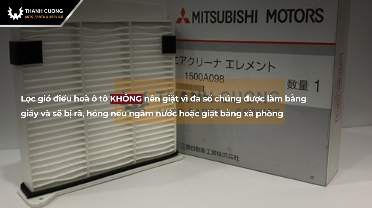 lọc gió điều hòa ô tô có giặt được không
