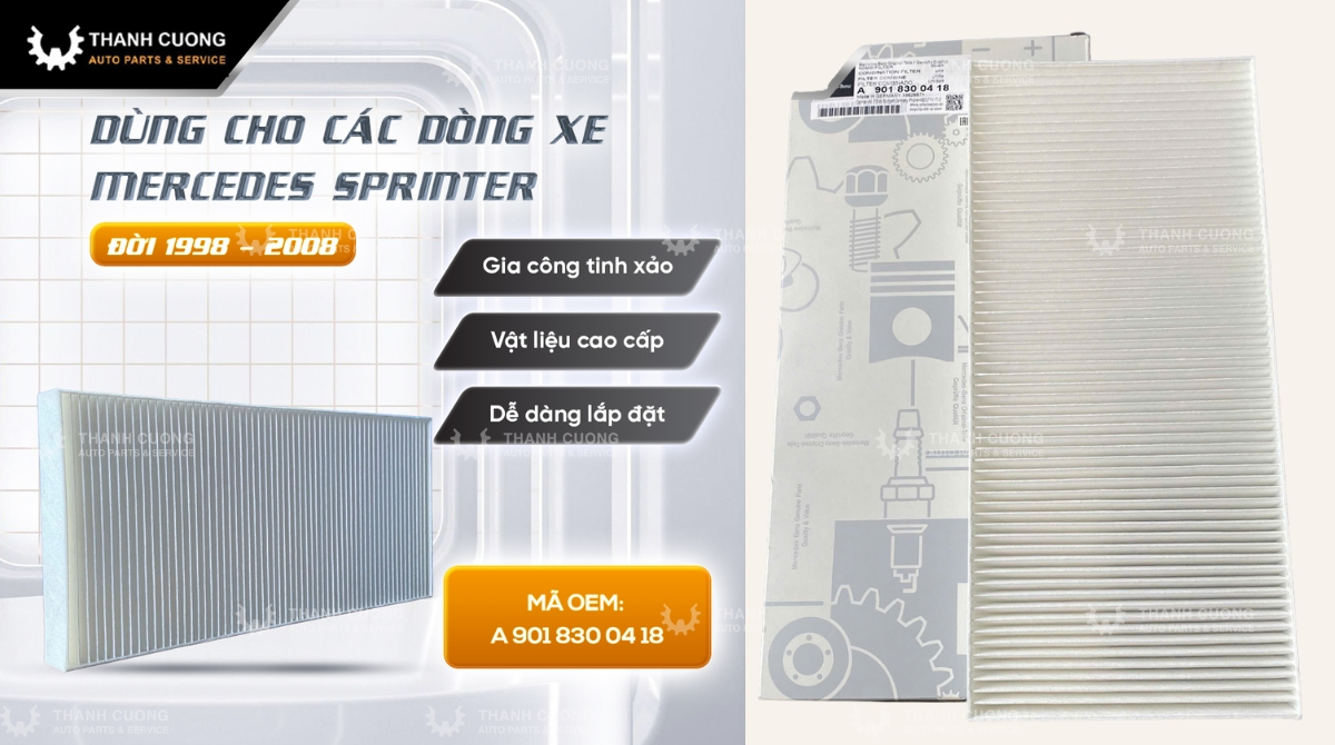 Lọc lạnh xe hơi Mercedes Sprinter 1998–2008 (A 901 830 04 18)